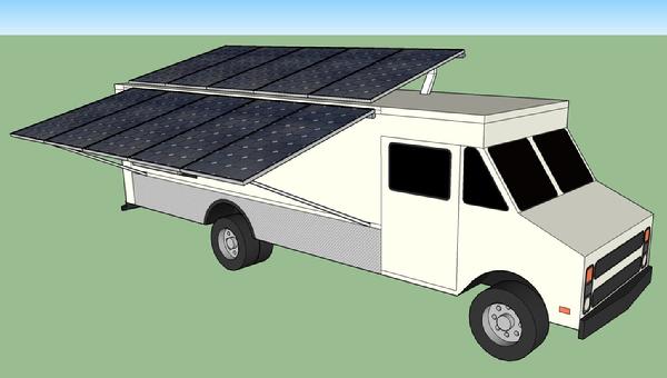 gourmet food truck, solar